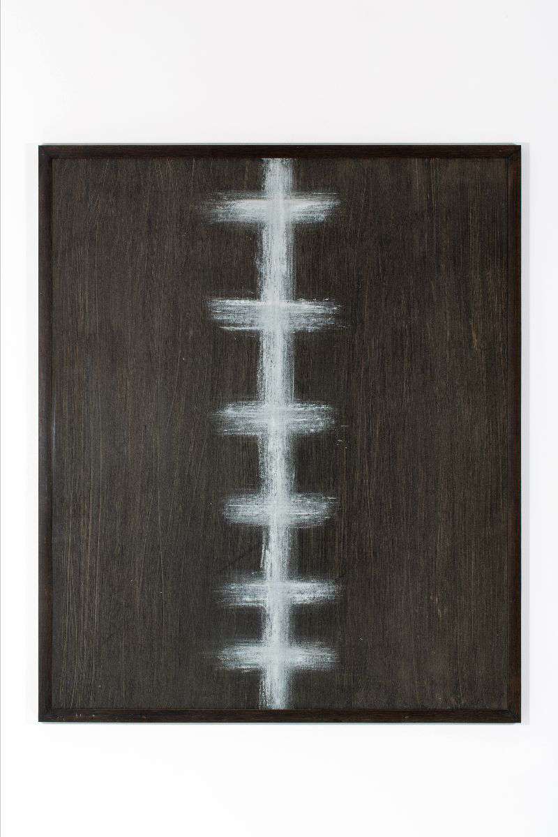 untitled, 1989, oilpaint and oilstick on paper / board, wooden frame with flat glass, 121 x 101 cm