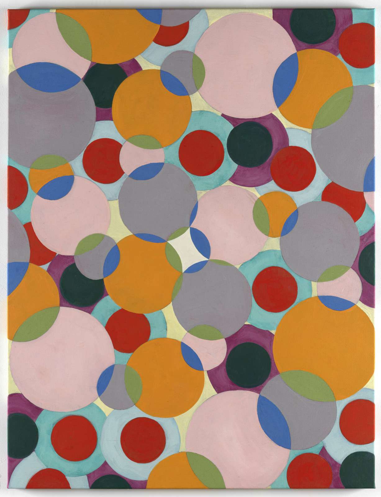 Floating Circles V, 2019, eitempera op doek, 130 x 100 cm